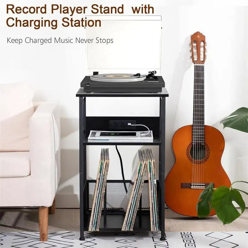 Meuble tourne-disque avec station de charge