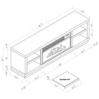 Meuble TV console de 77 pouces avec cheminée pour téléviseurs jusqu'à 85 pouces