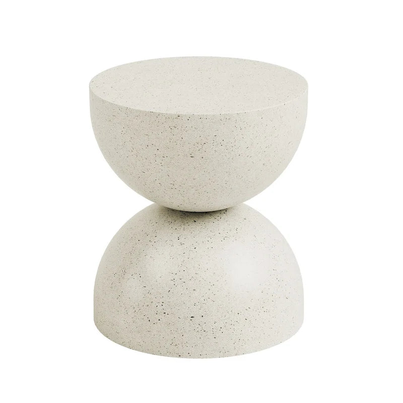 Table d'appoint intérieure/extérieure blanche à paillettes dorées