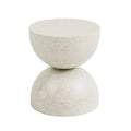 Table d'appoint intérieure/extérieure blanche à paillettes dorées