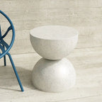Table d'appoint intérieure/extérieure blanche à paillettes dorées