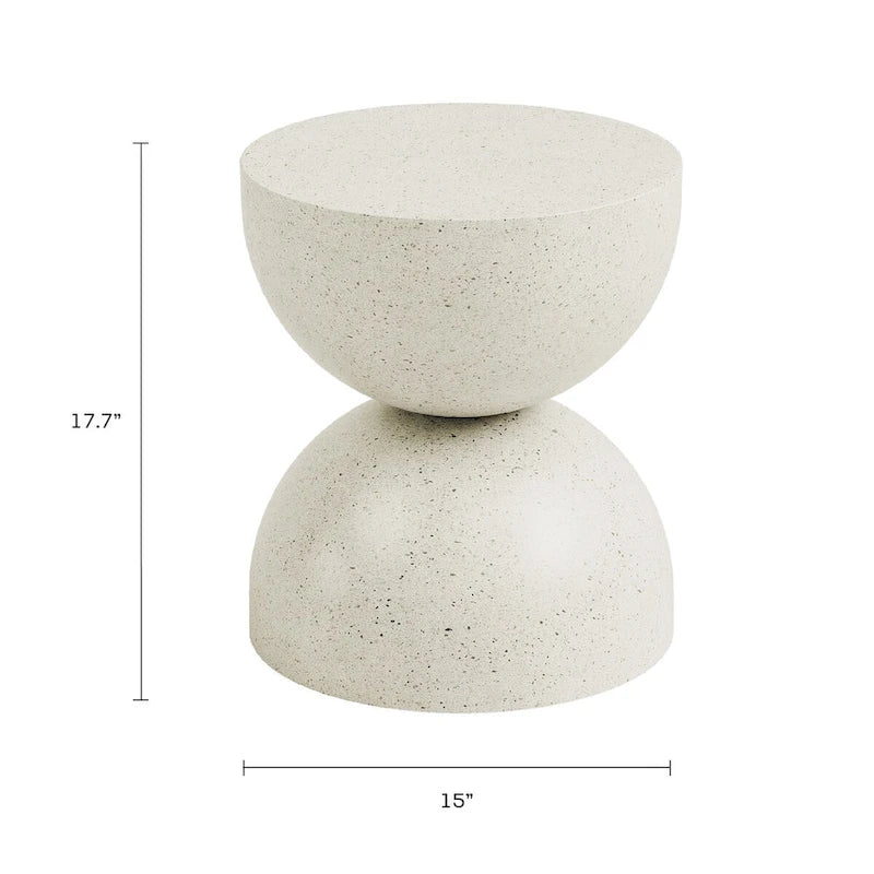 Table d'appoint intérieure/extérieure blanche à paillettes dorées