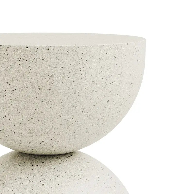 Table d'appoint intérieure/extérieure blanche à paillettes dorées