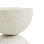 Table d'appoint intérieure/extérieure blanche à paillettes dorées