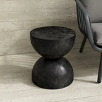 Table d'appoint intérieure/extérieure blanche à paillettes dorées