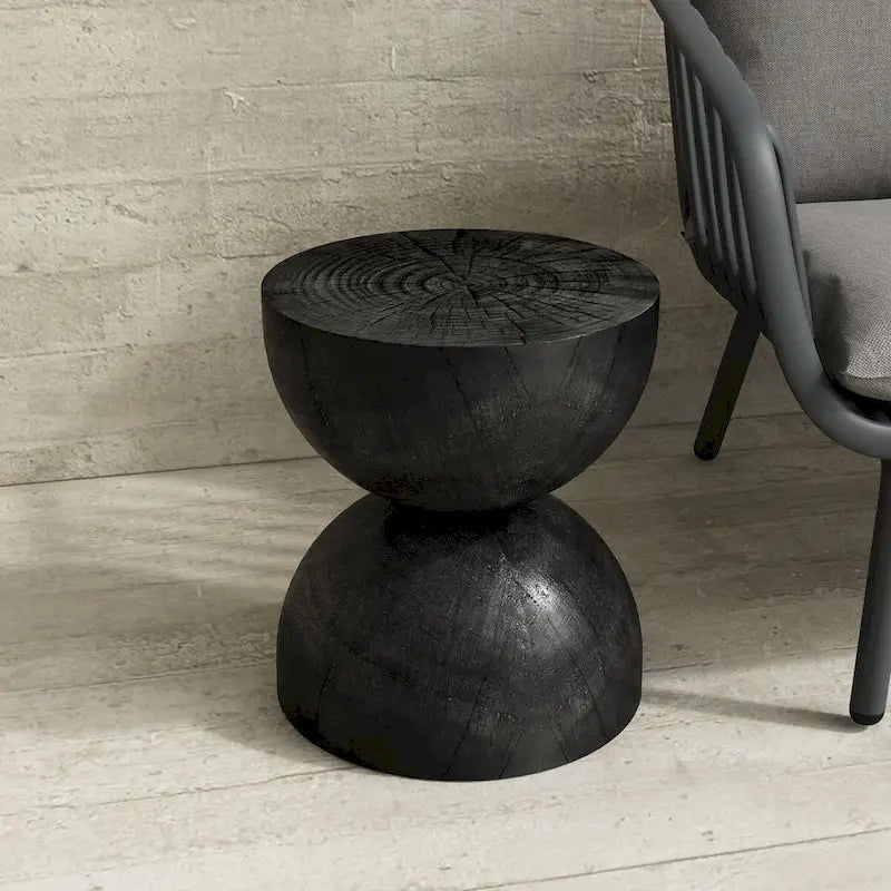 Table d'appoint intérieure/extérieure blanche à paillettes dorées