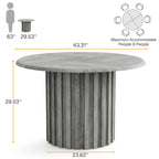 Table à manger ronde moderne de 109 cm pour 4 personnes