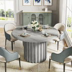 Table à manger ronde moderne de 109 cm pour 4 personnes