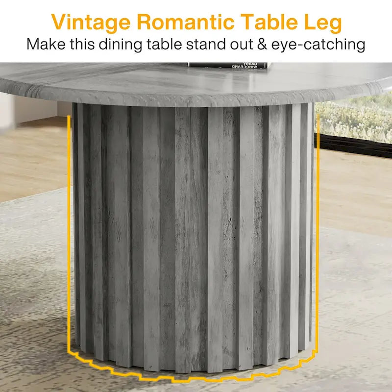 Table à manger ronde moderne de 109 cm pour 4 personnes
