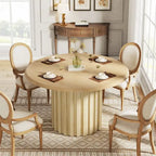 Table à manger ronde moderne de 109 cm pour 4 personnes