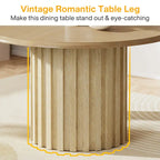 Table à manger ronde moderne de 109 cm pour 4 personnes