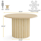 Table à manger ronde moderne de 109 cm pour 4 personnes