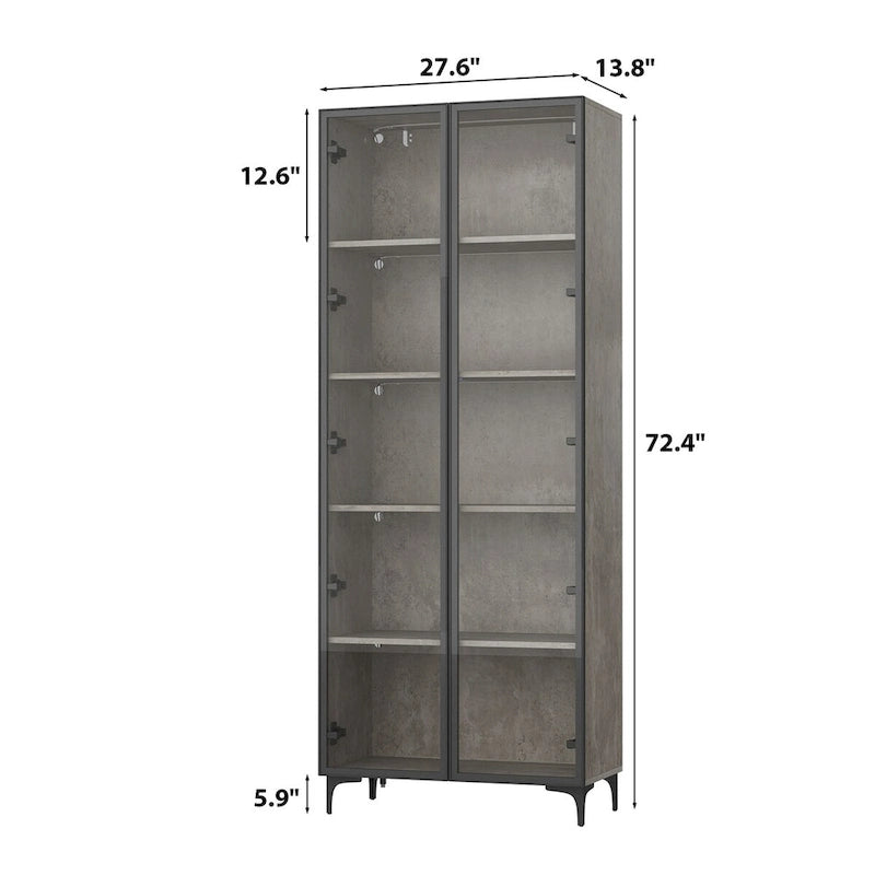 Meuble de rangement vitré avec éclairage LED