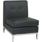 Chaise d'appoint sans accoudoirs en similicuir