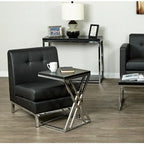 Chaise d'appoint sans accoudoirs en similicuir