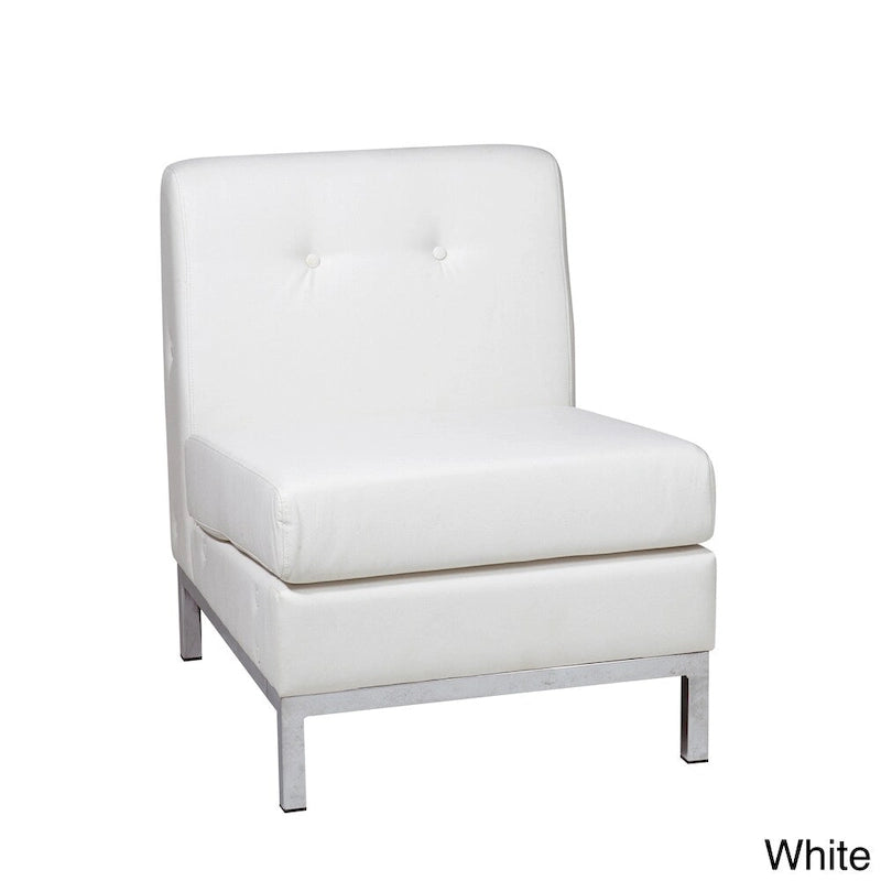 Chaise d'appoint sans accoudoirs en similicuir