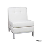 Chaise d'appoint sans accoudoirs en similicuir
